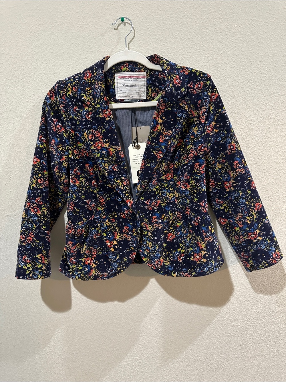 Cartonnier‎ Navy Floral Women's Blazer Jacket